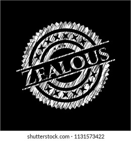 Zealous written with chalkboard texture