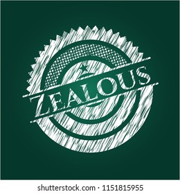 Zealous written with chalkboard texture