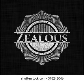 Zealous written with chalkboard texture