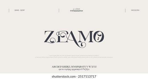 Zeamo Abstrato fontes do alfabeto urbano moderno. Tipografia esporte decorativo, jogo, tecnologia, moda, digital, futuro criativo logotipo fonte.