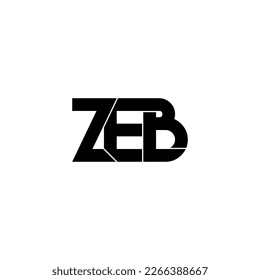zeb typography letter monogram logo design