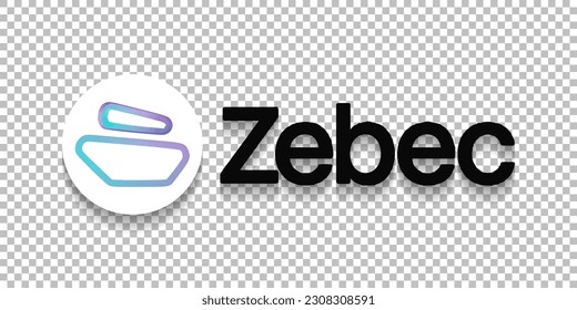 Zebec Protocol ZBC cryptocurrency logo worldmark isolated on transparent png background vector