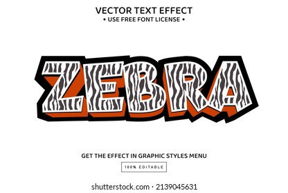 Zebra 3D editable text effect template