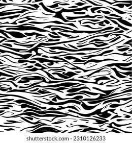 Zebra abstract line motif. Irregular camouflagation lines for fabric design