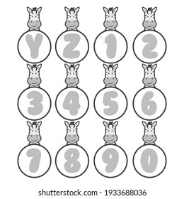 Zebra alphabet collection, vector art and illustration.