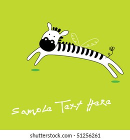 zebra angel greeting card