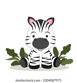 zebra animal cartoon vector illustration design