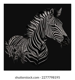 Zebra Animal Flat Icon Isolated On White Background