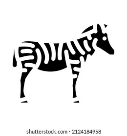 zebra animal glyph icon vector. zebra animal sign. isolated contour symbol black illustration