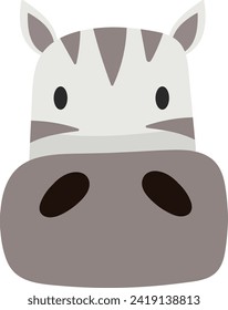 Zebra Animal Head Vector Illustration