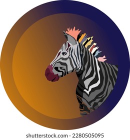 Zebra animal illustration, nature conservation vector black and white.