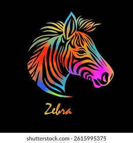 Zebra animal illustration, nature conservation vector black and white stripes. hand drawing. Not AI, Vector illustration.