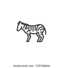 Zebra, animal line icon. linear style sign for mobile concept and web design. African wild horse, zebra outline vector icon. Symbol, logo illustration. Vector graphics