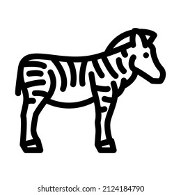 zebra animal line icon vector. zebra animal sign. isolated contour symbol black illustration