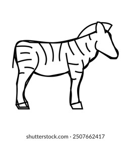 zebra animal line icon vector. zebra animal sign. isolated contour symbol black illustration
