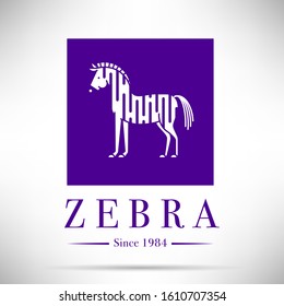 Zebra Animal Monogram Vector Logo Template 