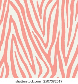 Zebra Animal Skin Pink Seamless Pattern. Vector Illustration Background