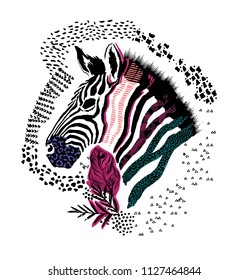 Zebra animal, vector, illustration