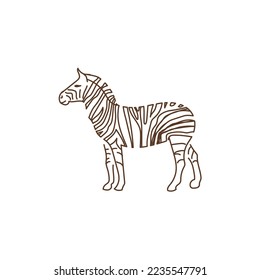 zebra animal wildlife vector icon black and white