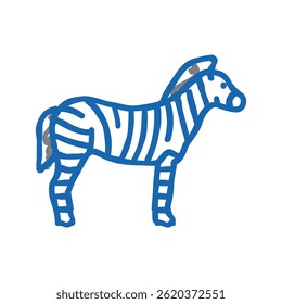 animal de zebra no zoológico ícone doodle esboço vetor. animal de zebra no símbolo do zoológico. ilustração de símbolo isolado