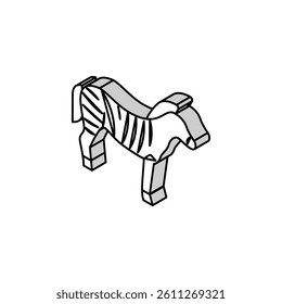 zebra animal in zoo isometric icon vector. zebra animal in zoo sign. isolated symbol illustration