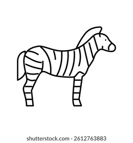 zebra animal in zoo line icon vector. zebra animal in zoo sign. isolated contour symbol black illustration