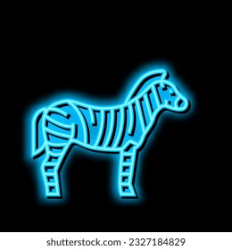 zebra animal in zoo neon light sign vector. zebra animal in zoo illustration