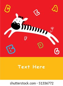 zebra baby arrival greeting tag