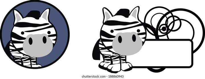 zebra baby copysapce cartoon in vector format