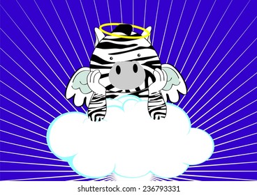 zebra baby cute angel cartoon background 