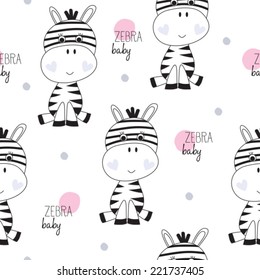 zebra baby pattern vector illustration