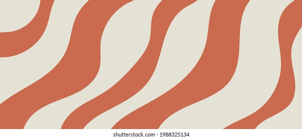 Zebra background in cartoon style, smooth wavy lines. Template for a modern cover.