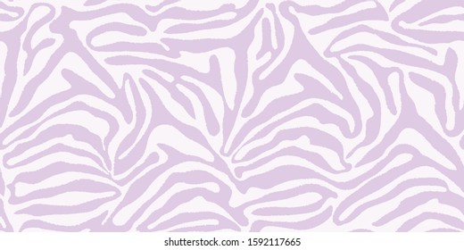 Zebra background pattern purple pink color skin texture. Seamless ornament in vector.