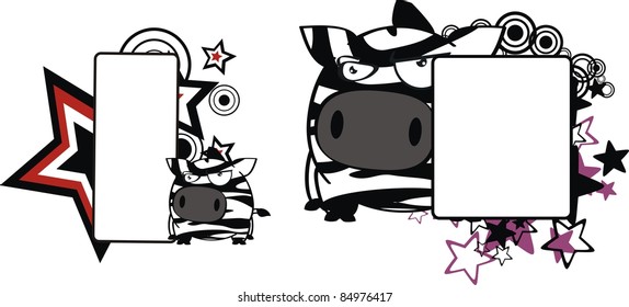 zebra ball cartoon copyspace in vector format