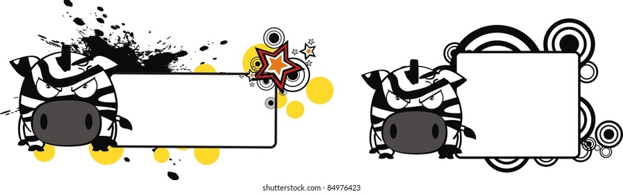 zebra ball cartoon copyspace in vector format