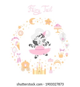 
zebra ballerina set with lettering fairy tail