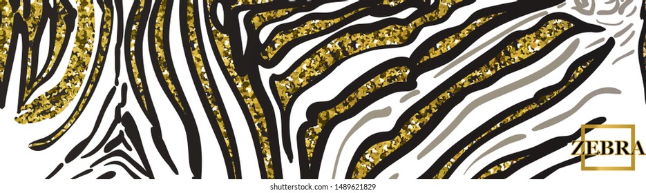 Zebra banner. Vecror zebra abstract background.