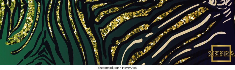 Zebra banner. Vecror zebra abstract background.