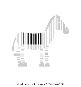 Zebra and barcode. Striped animal. Vector illustration
