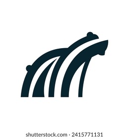 ilustración vectorial del diseño del logotipo del oso cebra.