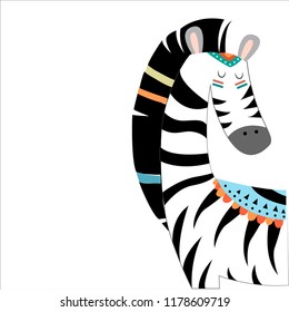 the zebra is beautiful. children's illustration