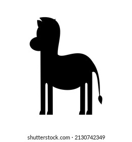 Zebra black silhouette vector. Black zebra animal vector. Animal illustration for children. Animal silhouette vector image.