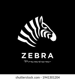 Zebra black white head logo icon design