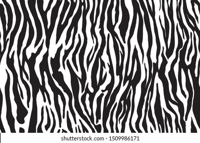 Zebra black and white pattern with wild wave.