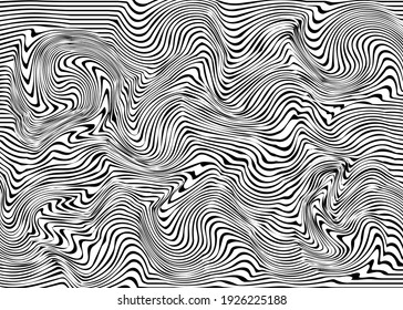 Zebra black and white stripes pattern abstract background. Vector illustration