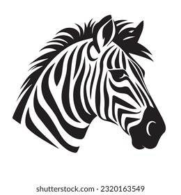 zebra black and white vector illustration 