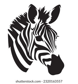 zebra black and white vector illustration 