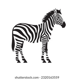 Zebra-Schwarz-Weiß-Vektorgrafik 