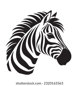 zebra black and white vector illustration 