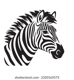 zebra black and white vector illustration 